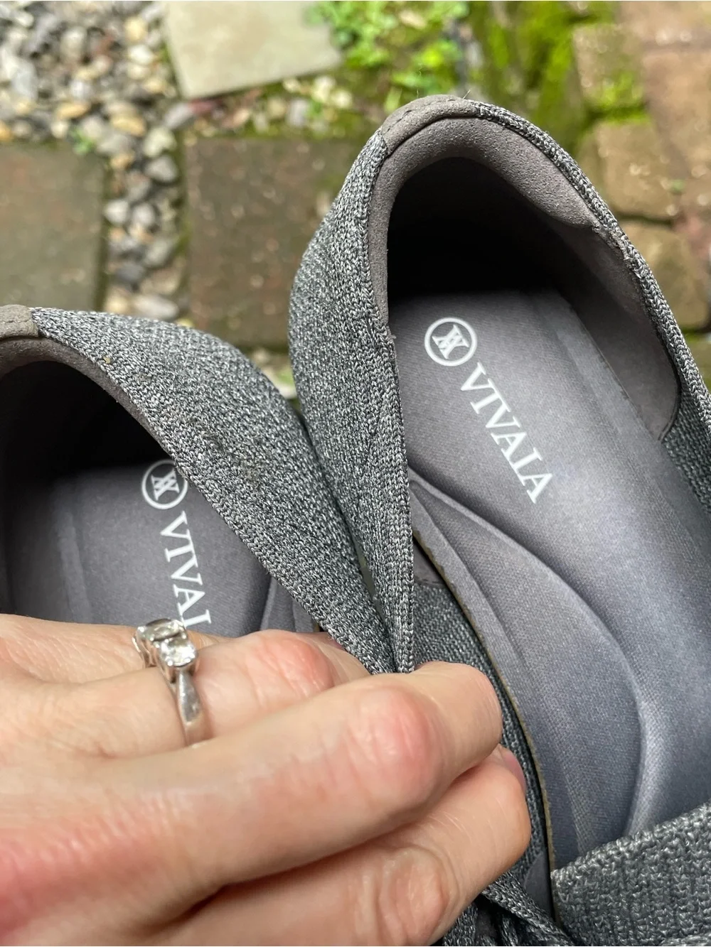 Vivaia Gray Square Toe Heeled Loafers Size 40